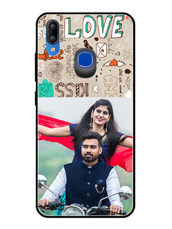 Custom Vivo Y91 Custom Glass Phone Case  - Love Doodle Pattern 