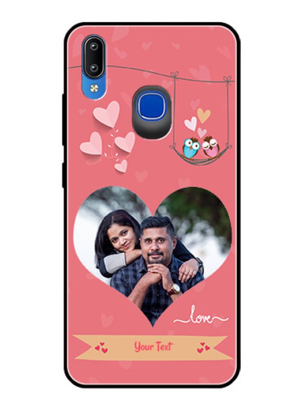 Custom Vivo Y91 Personalized Glass Phone Case  - Peach Color Love Design 