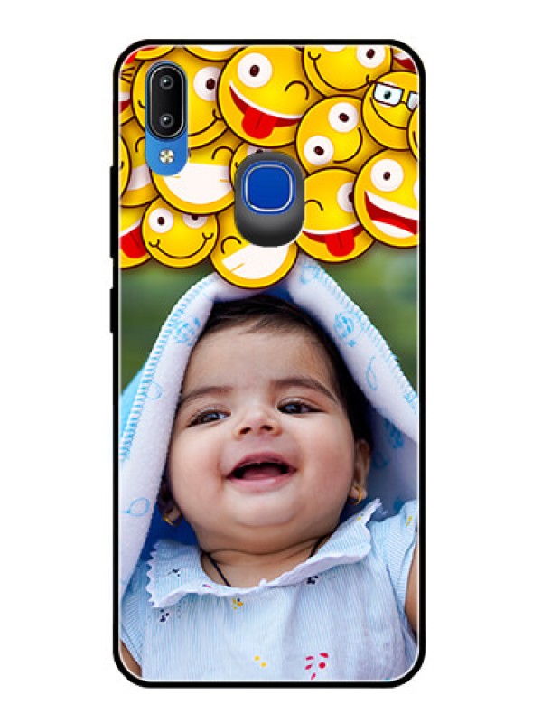 Custom Vivo Y91 Custom Glass Mobile Case  - with Smiley Emoji Design