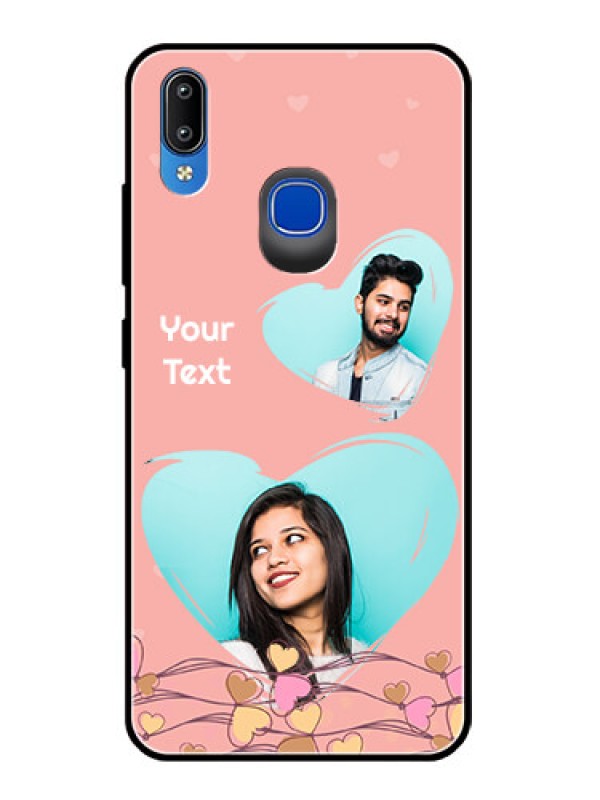 Custom Vivo Y91 Custom Glass Mobile Case  - Love Doodle Design
