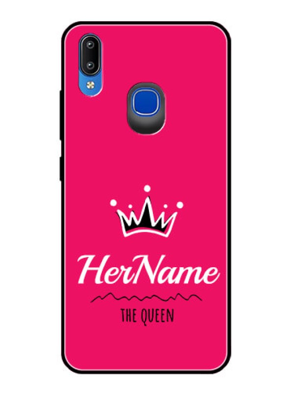 Custom Vivo Y91 Glass Phone Case Queen with Name