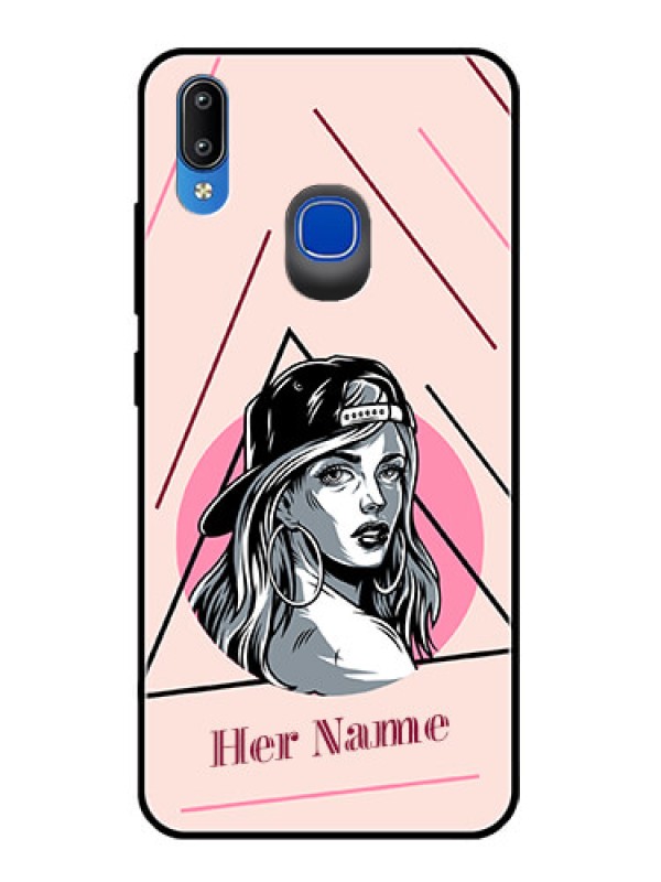 Custom Vivo Y91 Personalized Glass Phone Case - Rockstar Girl Design