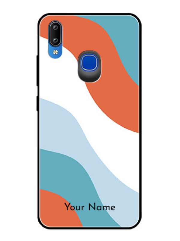 Custom Vivo Y91 Custom Glass Mobile Case - coloured Waves Design