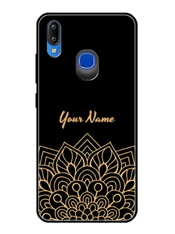 Custom Vivo Y91 Custom Glass Phone Case - Golden mandala Design
