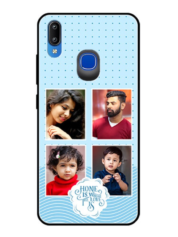 Custom Vivo Y91 Custom Glass Phone Case - Cute love quote with 4 pic upload Design