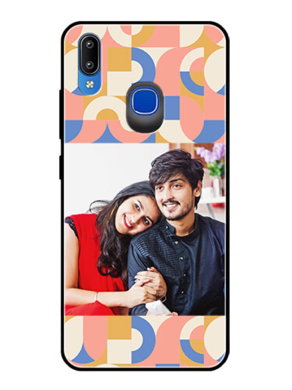 Custom Vivo Y91 Photo Printing on Glass Case - Semi-circle Maze Pattern Design