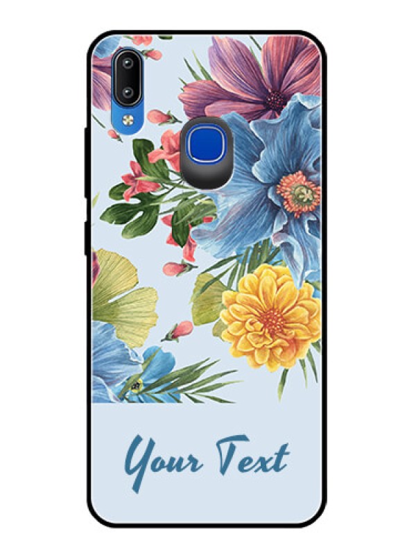 Custom Vivo Y91 Custom Glass Mobile Case - Stunning Watercolored Flowers Painting Design