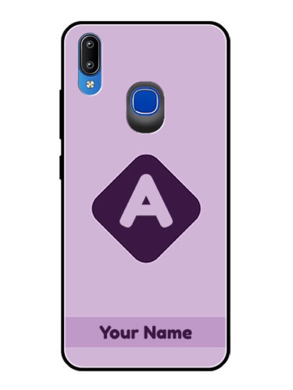 Custom Vivo Y91 Custom Glass Mobile Case - Custom Letter in curved badge Design