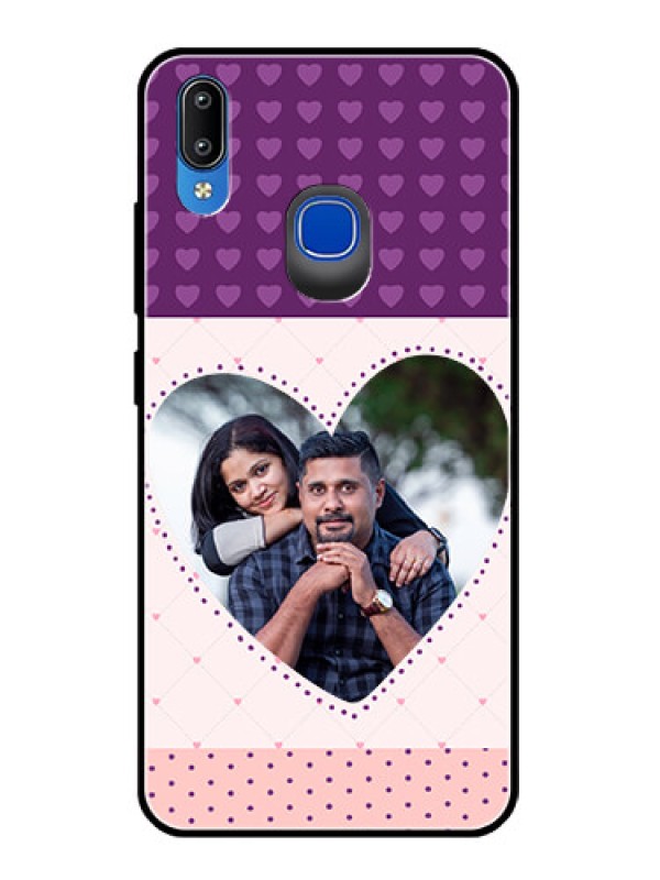 Custom Vivo Y93 Custom Glass Phone Case  - Violet Love Dots Design