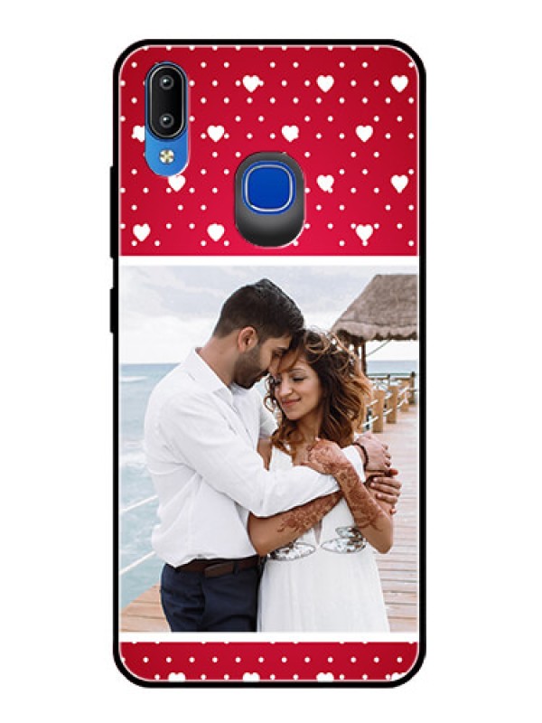 Custom Vivo Y93 Photo Printing on Glass Case  - Hearts Mobile Case Design