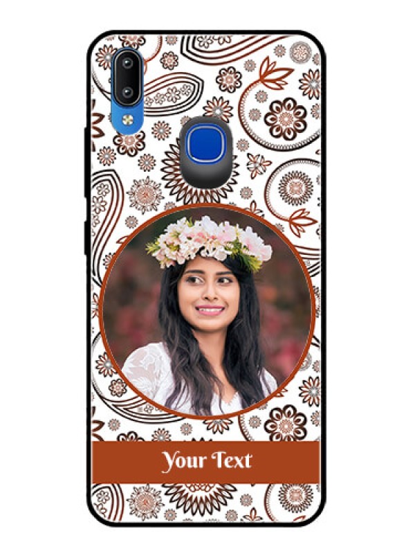 Custom Vivo Y93 Custom Glass Mobile Case  - Abstract Floral Design 