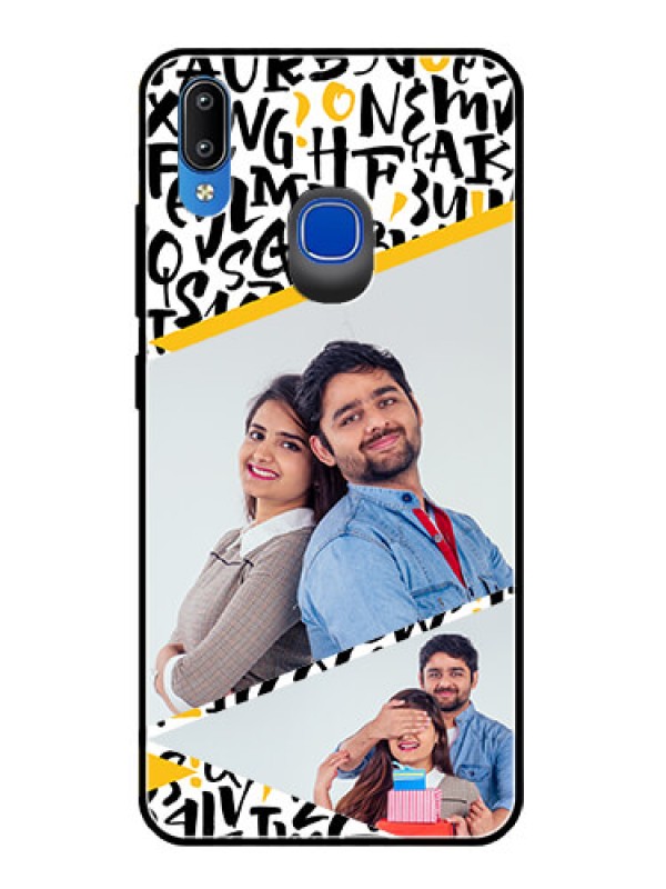 Custom Vivo Y93 Custom Glass Mobile Case  - Letters Pattern Design