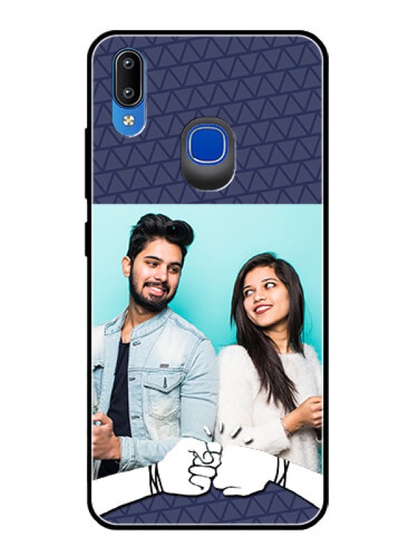 Custom Vivo Y93 Photo Printing on Glass Case  - with Best Friends Design  
