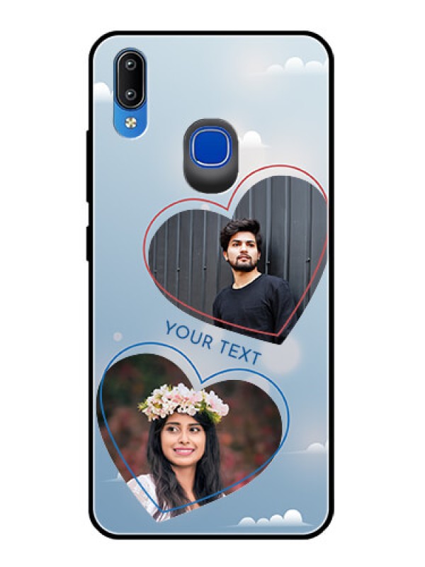 Custom Vivo Y93 Custom Glass Mobile Case  - Blue Color Couple Design 