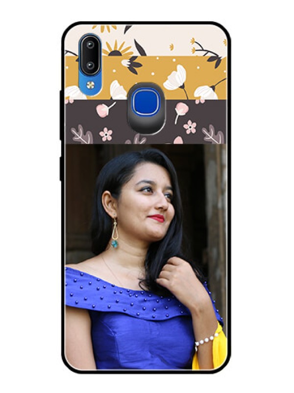 Custom Vivo Y93 Custom Glass Phone Case  - Stylish Floral Design