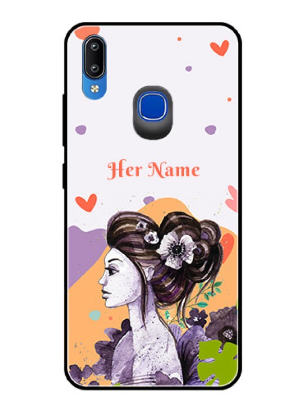 Custom Vivo Y93 Personalized Glass Phone Case - Woman And Nature Design