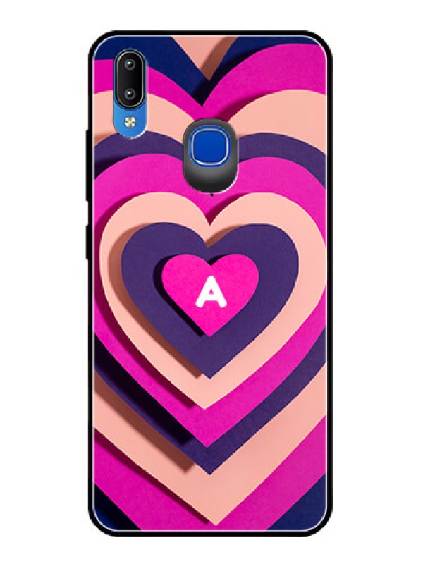 Custom Vivo Y93 Custom Glass Mobile Case - Cute Heart Pattern Design