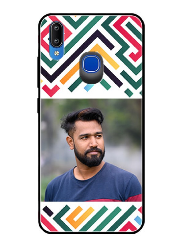 Custom Vivo Y93 Personalized Glass Phone Case - Colorful Maze Pattern Design