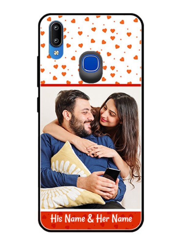 Custom Vivo Y95 Custom Glass Phone Case  - Orange Love Symbol Design