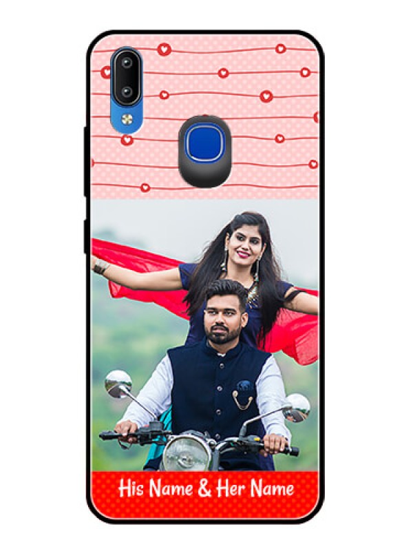 Custom Vivo Y95 Personalized Glass Phone Case  - Red Pattern Case Design