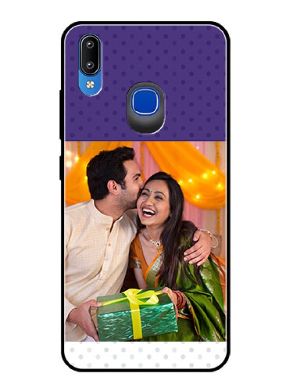 Custom Vivo Y95 Personalized Glass Phone Case  - Violet Pattern Design