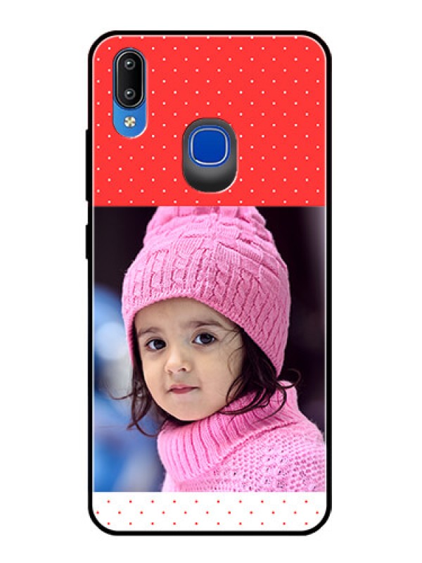 Custom Vivo Y95 Photo Printing on Glass Case  - Red Pattern Design