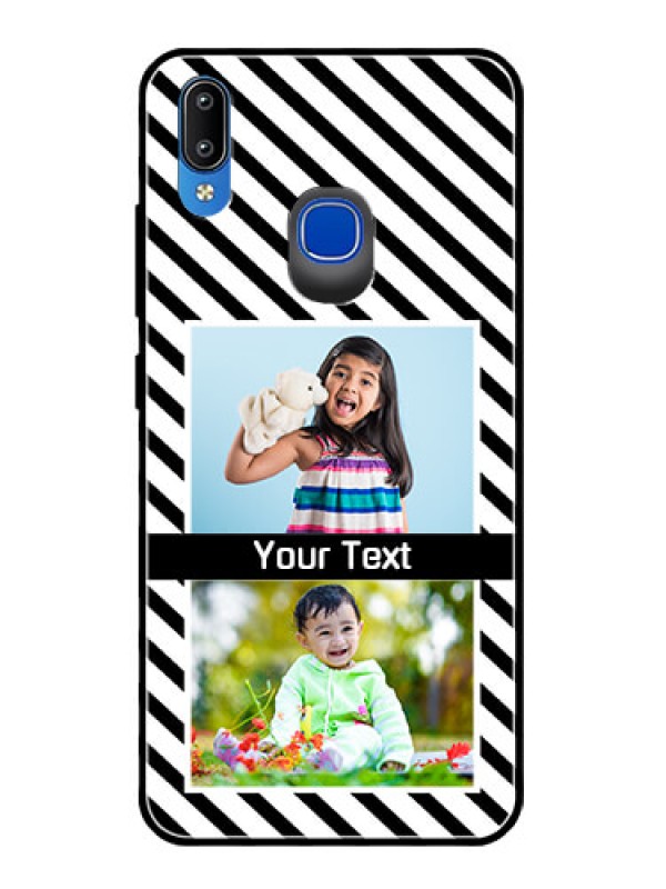 Custom Vivo Y95 Photo Printing on Glass Case  - Black And White Stripes Design