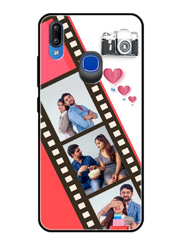 Custom Vivo Y95 Personalized Glass Phone Case  - 3 Image Holder with Film Reel