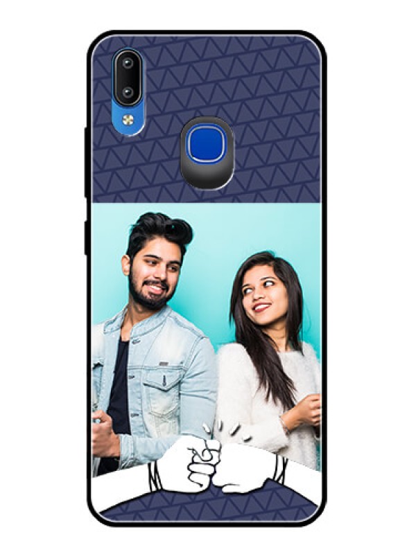 Custom Vivo Y95 Photo Printing on Glass Case  - with Best Friends Design  