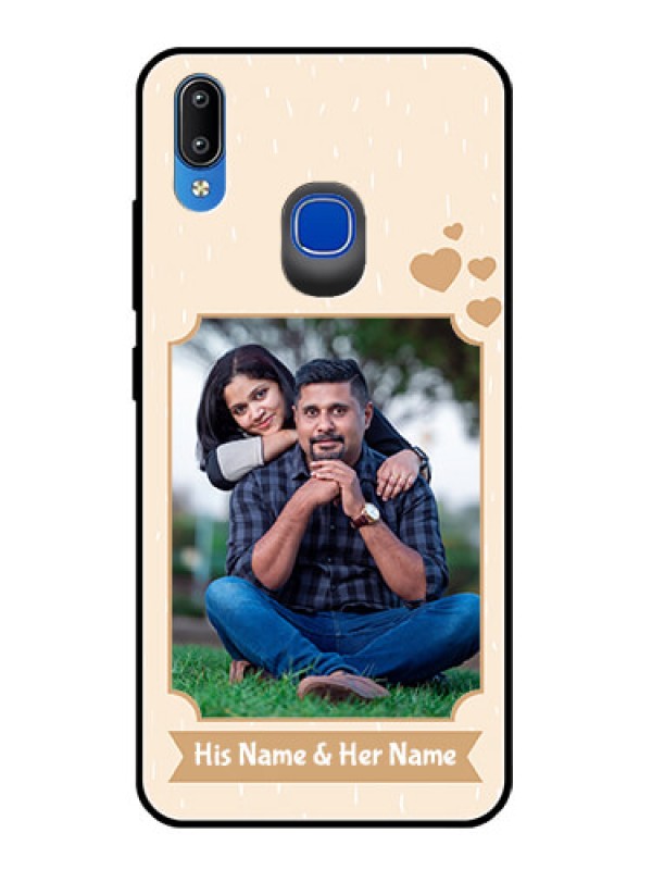 Custom Vivo Y95 Custom Glass Phone Case  - with confetti love design 