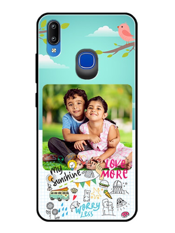 Custom Vivo Y95 Photo Printing on Glass Case  - Doodle love Design