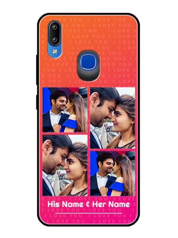 Custom Vivo Y95 Custom Glass Phone Case  - I Love You Pink Design