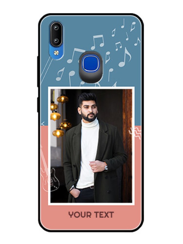 Custom Vivo Y95 Photo Printing on Glass Case  - with Color Musical Note Design