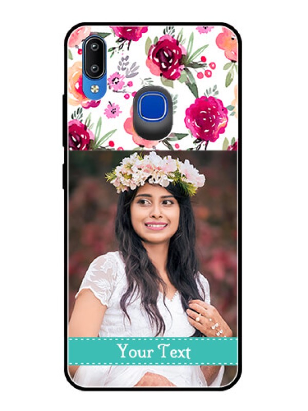 Custom Vivo Y95 Custom Glass Phone Case  - Watercolor Floral Design