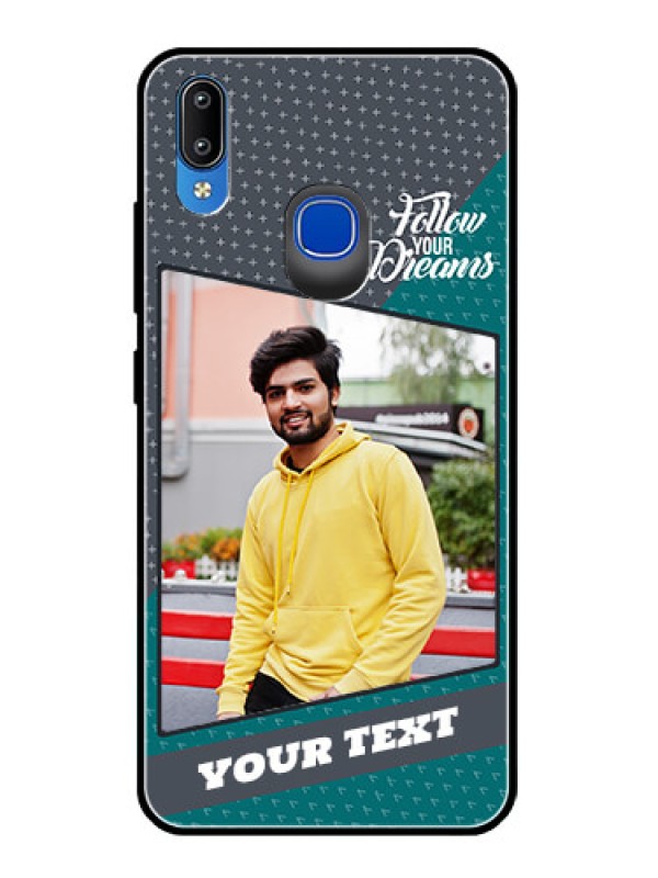Custom Vivo Y95 Personalized Glass Phone Case  - Background Pattern Design with Quote