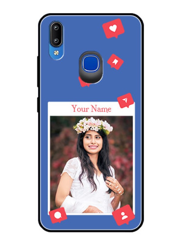 Custom Vivo Y95 Custom Glass Phone Case - Like Share And Comment Design