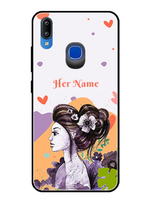Custom Vivo Y95 Personalized Glass Phone Case - Woman And Nature Design