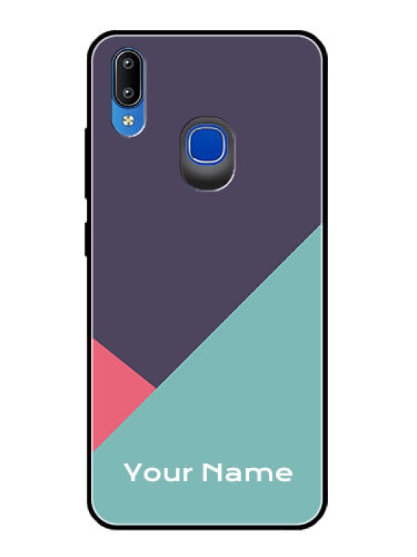 Custom Vivo Y95 Custom Glass Mobile Case - Tri Color abstract Design
