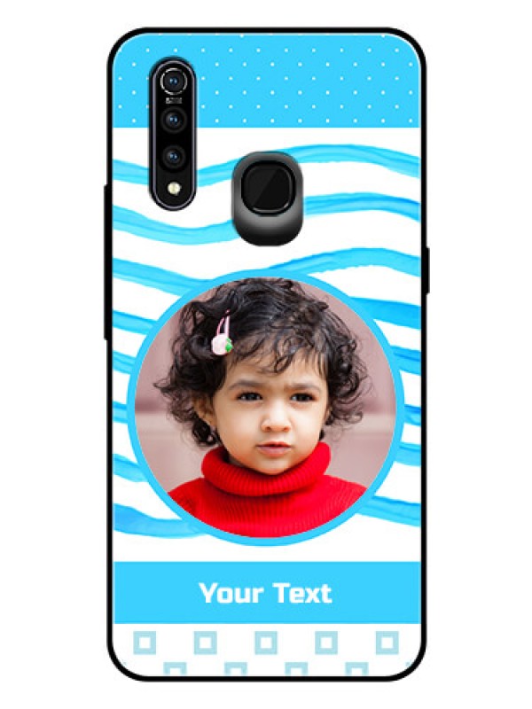 Custom Vivo Z1 Pro Custom Glass Phone Case  - Simple Blue Case Design