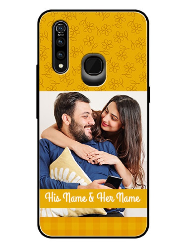 Custom Vivo Z1 Pro Custom Glass Mobile Case  - Yellow Floral Design