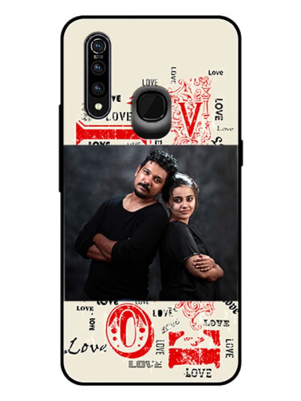 Custom Vivo Z1 Pro Photo Printing on Glass Case  - Trendy Love Design Case