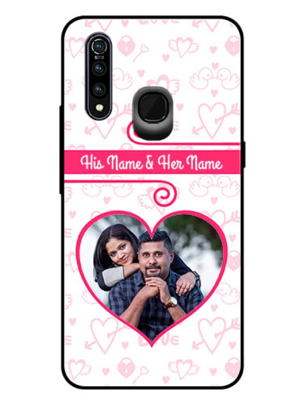 Custom Vivo Z1 Pro Personalized Glass Phone Case  - Heart Shape Love Design