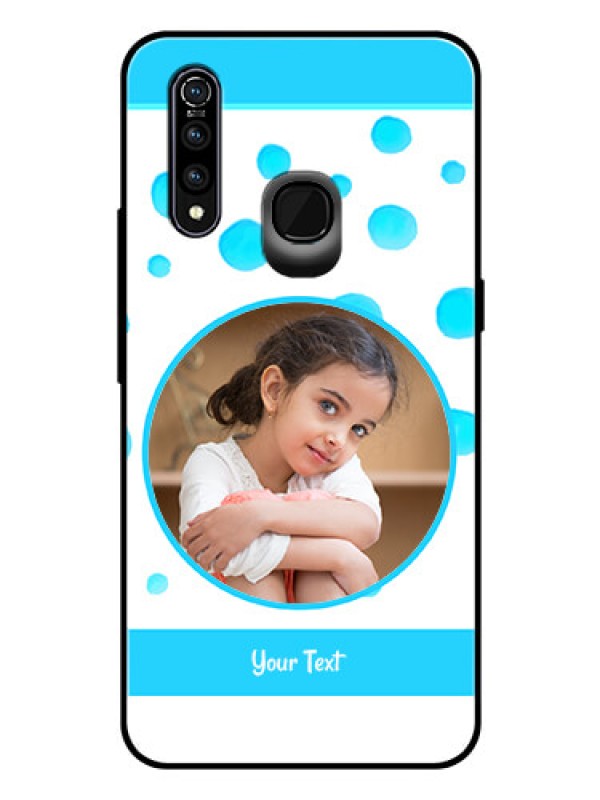 Custom Vivo Z1 Pro Photo Printing on Glass Case  - Blue Bubbles Pattern Design