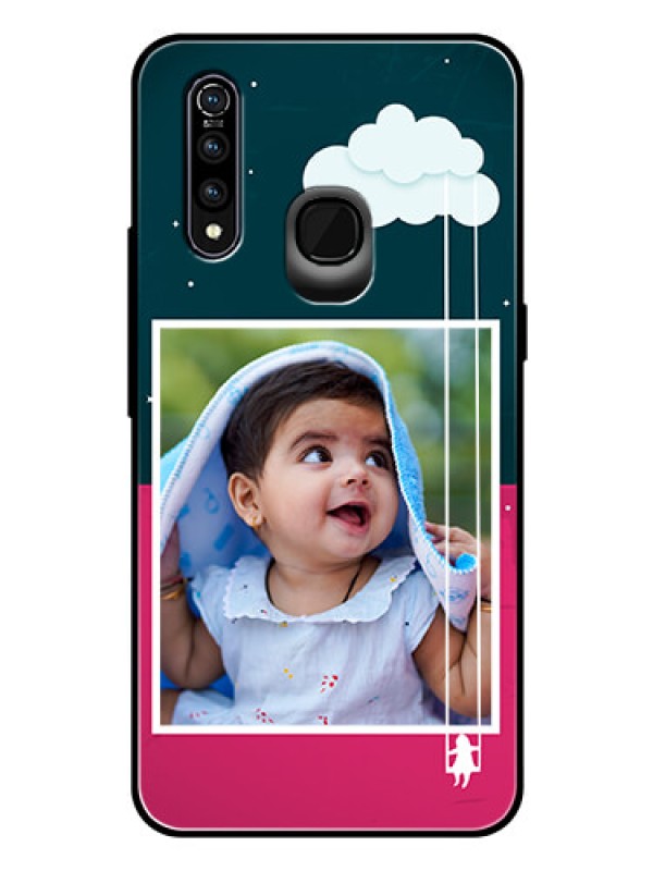 Custom Vivo Z1 Pro Custom Glass Phone Case  - Cute Girl with Cloud Design