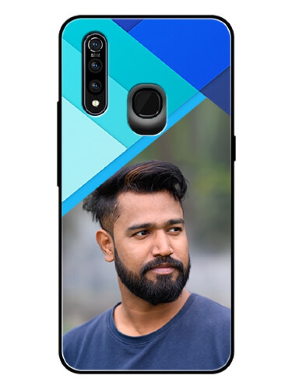 Custom Vivo Z1 Pro Custom Glass Phone Case  - Blue Pattern Design