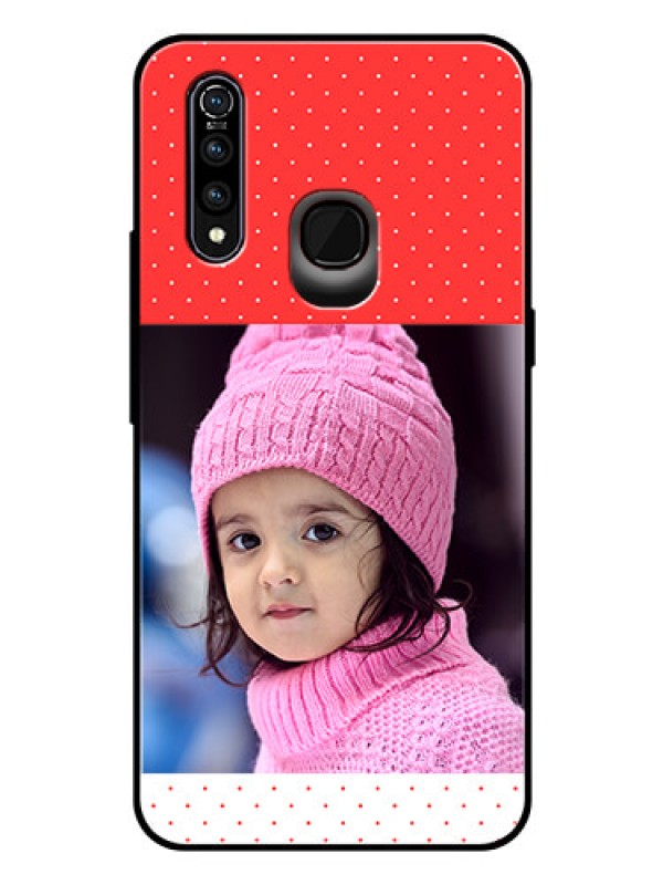 Custom Vivo Z1 Pro Photo Printing on Glass Case  - Red Pattern Design