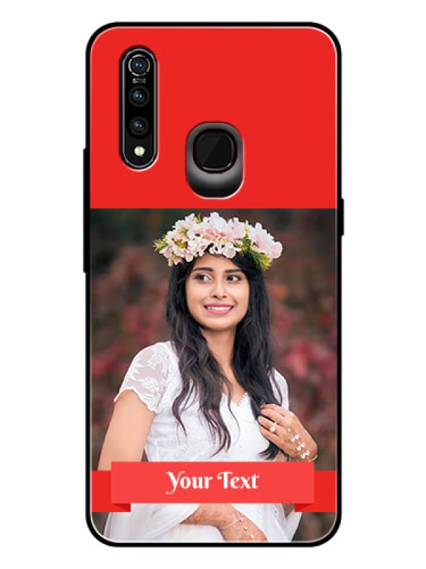 Custom Vivo Z1 Pro Custom Glass Phone Case  - Simple Red Color Design