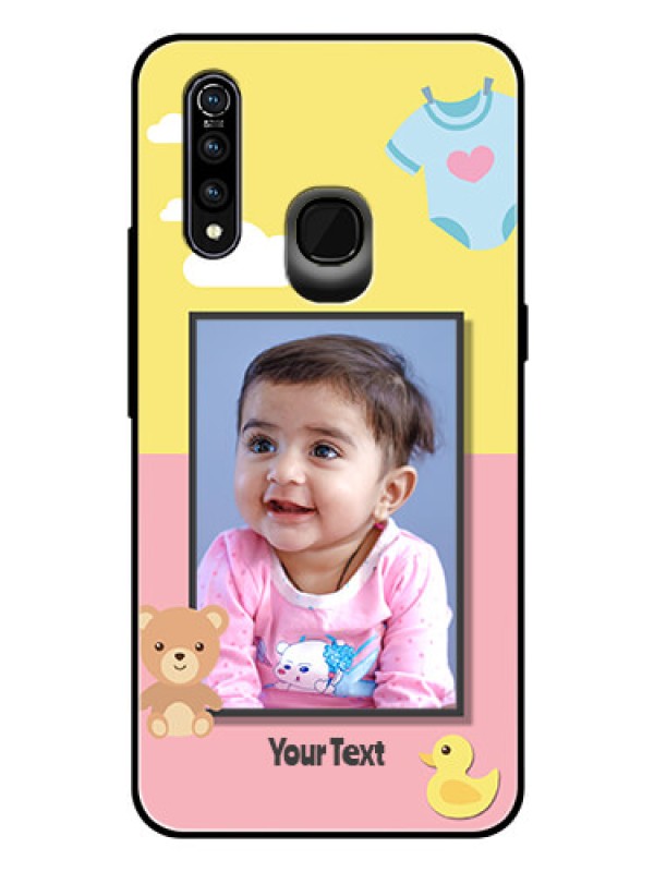 Custom Vivo Z1 Pro Photo Printing on Glass Case  - Kids 2 Color Design