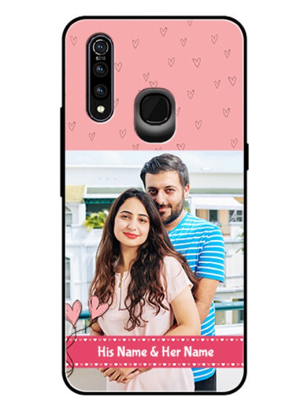 Custom Vivo Z1 Pro Personalized Glass Phone Case  - Love Design Peach Color