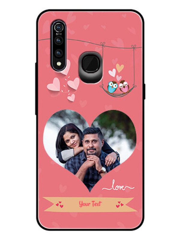Custom Vivo Z1 Pro Personalized Glass Phone Case  - Peach Color Love Design 